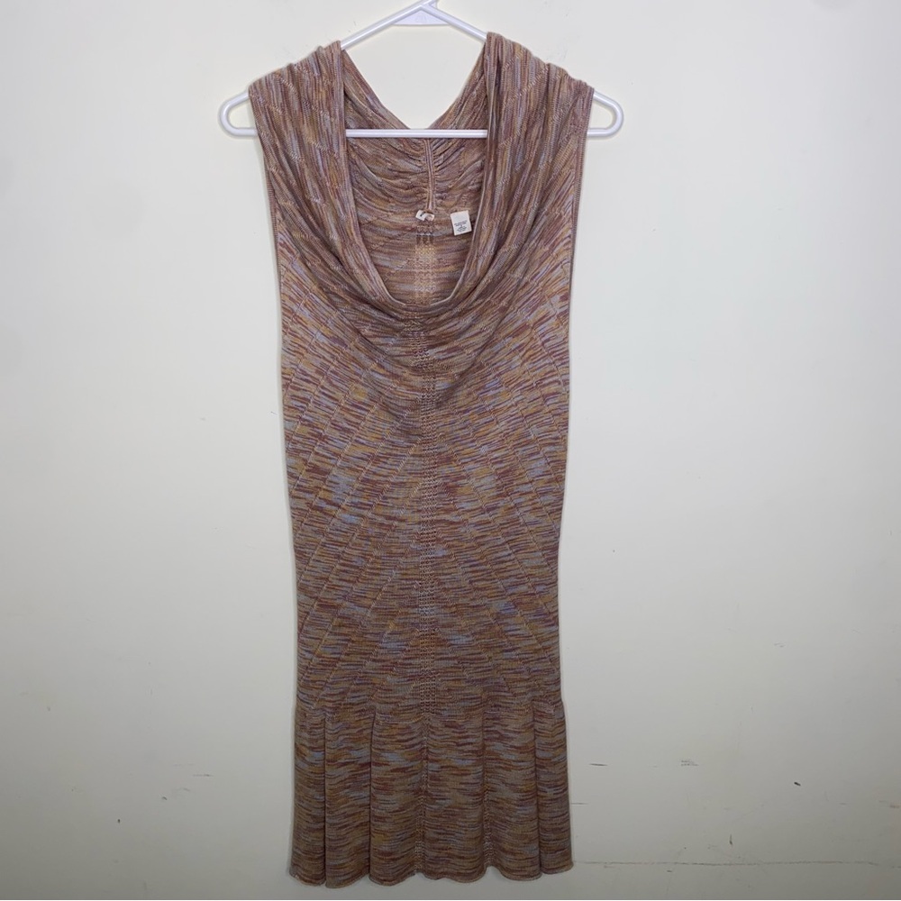 Moth Anthro Small 100% Spun Rayon Sleeveless Dress Off Shoulder Cowl Neckline